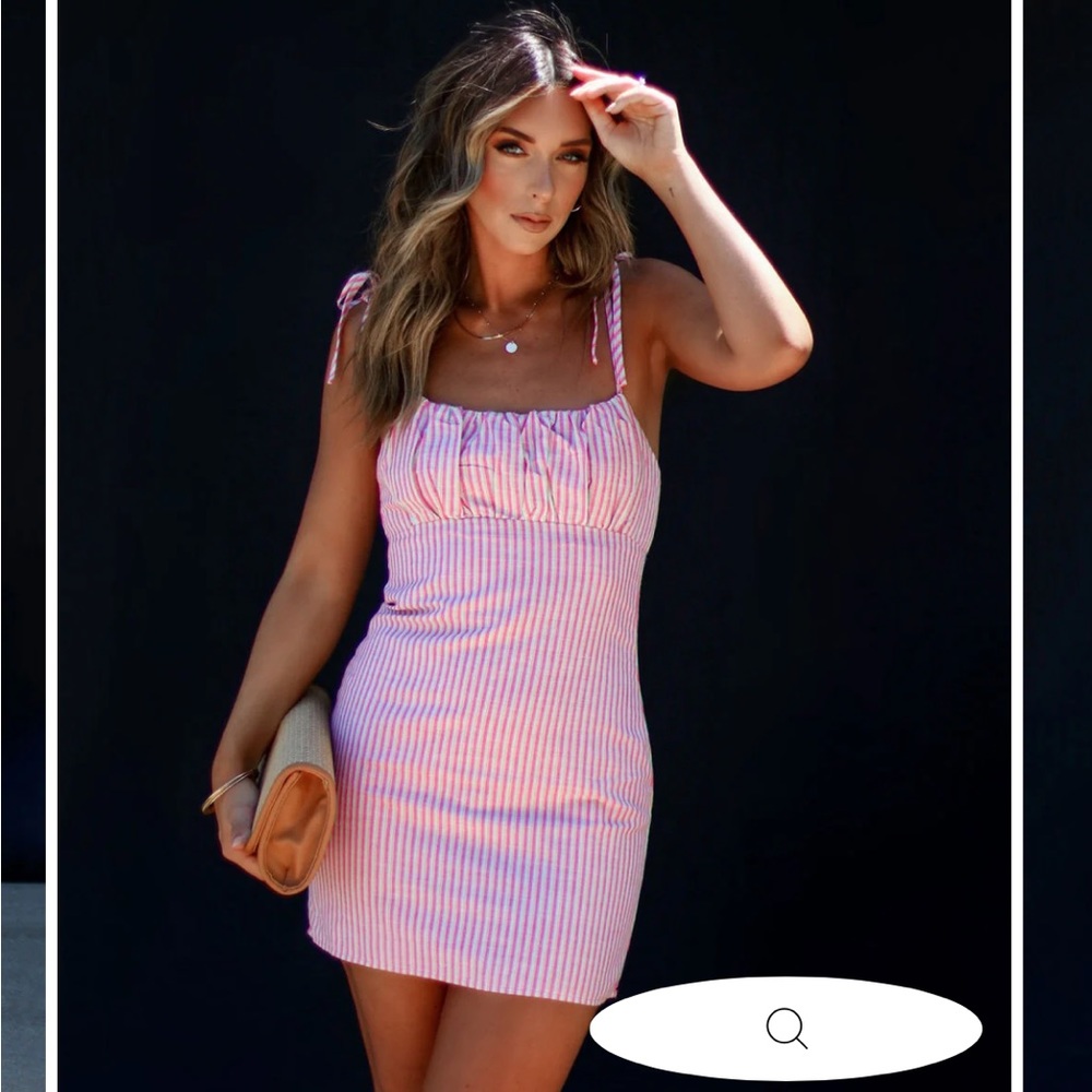 Sintra Striped Mini Dress - Fuchsia Vici